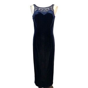 Scott McClintock Women’s Vintage Velvet Sheath Maxi Gown size 10 Whimsygoth